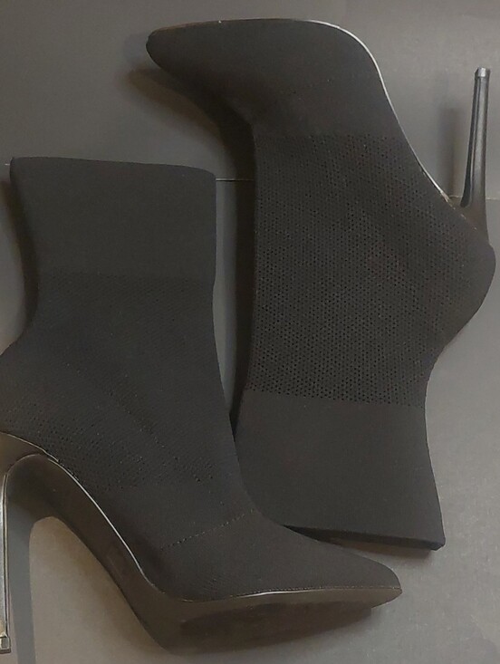 Steve Madden Shoes - Steve Madden Black Pointed Sock Ankle Booties with Stiletto Heel
